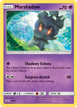Promo Pokémon card Marshadow SM93 from Sun and Moon Promos expansion