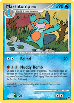 Uncommon Pokémon card Marshtomp 46/106 from Great Encounters expansion
