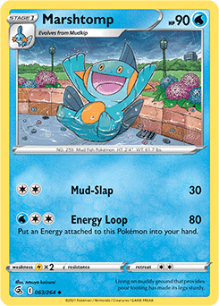 Uncommon Pokémon card Marshtomp 63/264 from Fusion Strike expansion