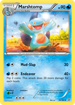 Marshtomp 34/160 Pokémon card from Primal Clash for sale at best price