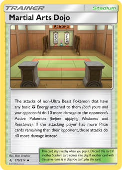 Uncommon Pokémon card Martial Arts Dojo 179/214 from Unbroken Bonds expansion