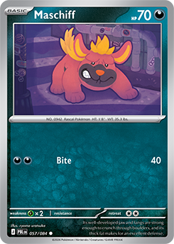 Common Pokémon card Maschiff 57/84 from Pitch Black expansion