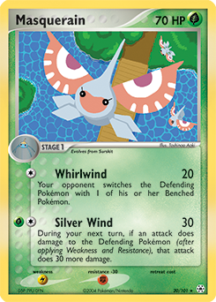 Rare Pokémon card Masquerain 20/101 from Ex Hidden Legends expansion