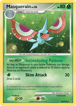 Uncommon Pokémon card Masquerain 68/147 from Supreme Victors expansion