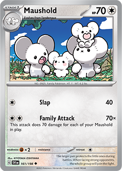 Uncommon Pokémon card Maushold 161/198 from Scarlet & Violet expansion