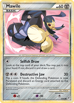 Common Pokémon card Mawile 64/95 from Call of Legends expansion