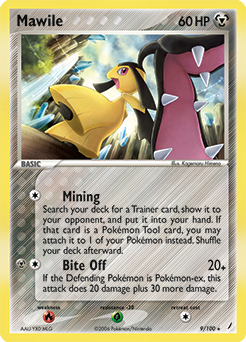 Rare Holo Pokémon card Mawile 9/100 from Ex Crystal Guardians expansion