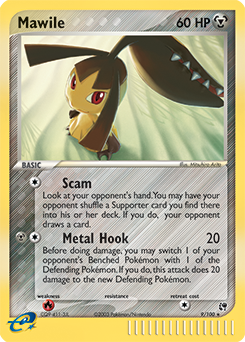 Carte Pokémon Holographique Rare Mysdibule 9/100 de la série Ex Tempête de Sable