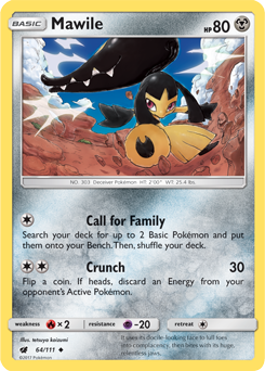 Uncommon Pokémon card Mawile 64/111 from Crimson Invasion expansion