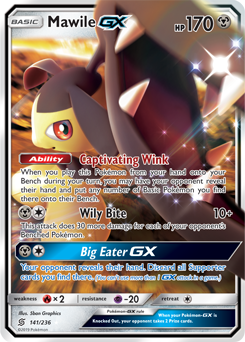 Pokémon GX Pokémon card Mawile GX 141/236 from Unified Minds expansion
