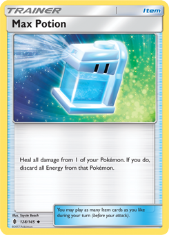 Uncommon Pokémon card Max Potion 128/145 from Guardians Rising expansion