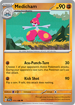 Uncommon Pokémon card Medicham 111/198 from Scarlet & Violet expansion