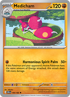 Uncommon Pokémon card Medicham 100/182 from Destined Rivals expansion
