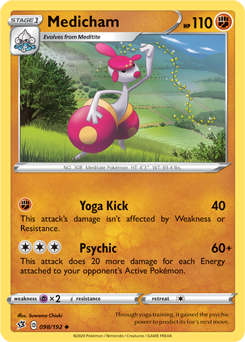 Medicham 98/192 Pokémon card from Rebel Clash for sale at best price