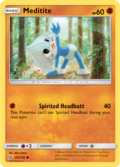 Meditite 109/236 Pokémon card from Unified Minds for sale at best price