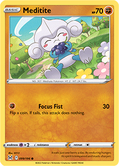 Meditite 099/196 Pokémon card from Lost Origin for sale at best price