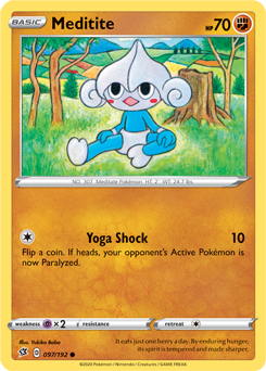 Meditite 97/192 Pokémon card from Rebel Clash for sale at best price