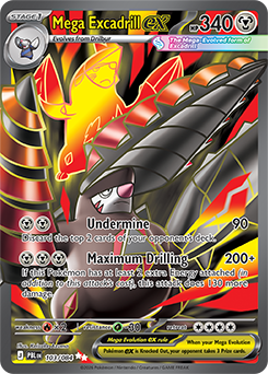 Ultra rare Pokémon card Mega  excadrill ex 103/84 from Pitch Black expansion