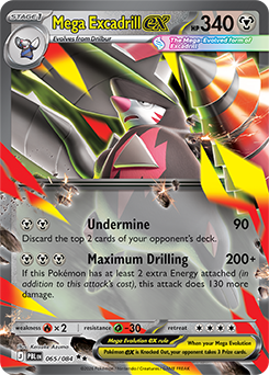 Carte Pokémon Double rare Méga Minotaupe ex 65/84 de la série Nuit Noire