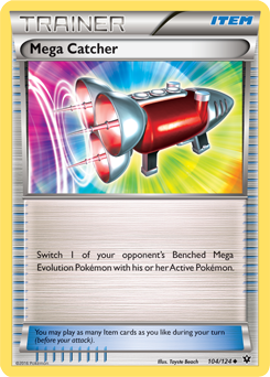 Uncommon Pokémon card Mega Catcher 104/124 from Fates Collide expansion