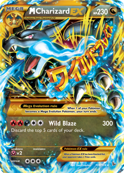 Secret Pokémon EX Pokémon card Mega Charizard EX 108/106 from Flashfire expansion