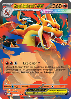 Double rare Pokémon card Mega Charizard Y ex 22/217 from Ascended Heroes expansion