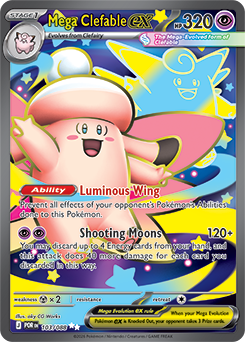 Ultra rare Pokémon card Mega Clefable ex 103/88 from Perfect Order expansion