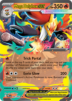 Carte Pokémon Double rare Méga Goupelin ex 8/84 de la série Nuit Noire