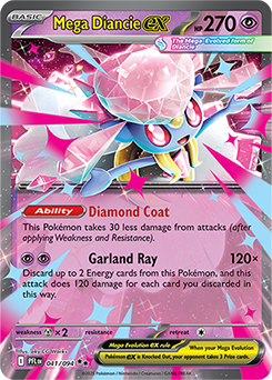 Double rare Pokémon card Mega Diancie ex 41/94 from Phantasmal Flames expansion
