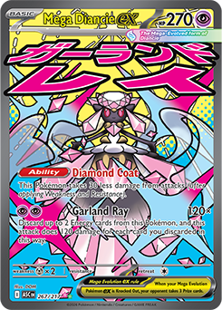 Mega attack rare Pokémon card Mega Diancie ex 267/217 from Ascended Heroes expansion