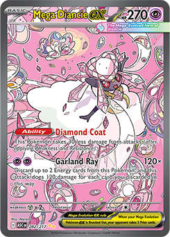 Special illustration rare Pokémon card Mega Diancie ex 282/217 from Ascended Heroes expansion