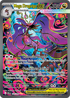 Carte Pokémon Illustration spéciale rare Méga Kravarech ex 118/86 de la série Chaos Ascendant