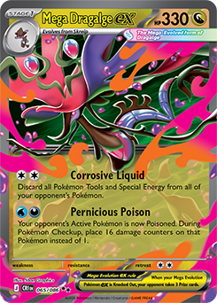 Double rare Pokémon card Mega Dragalge ex 65/86 from Chaos Rising expansion