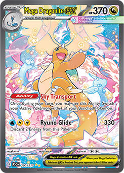 Special illustration rare Pokémon card Mega Dragonite ex 290/217 from Ascended Heroes expansion