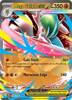 Carte Pokémon Double rare Méga Gallame ex 48/86 de la série Chaos Ascendant