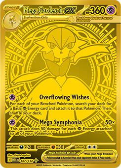 Mega hyper rare Pokémon card Mega Gardevoir ex 187/132 from Mega Evolution expansion