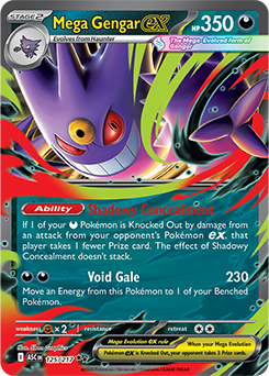 Double rare Pokémon card Mega Gengar ex 125/217 from Ascended Heroes expansion