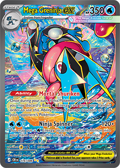 Special illustration rare Pokémon card Mega Greninja ex 116/86 from Chaos Rising expansion
