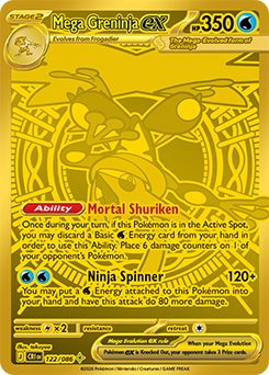 Mega hyper rare Pokémon card Mega Greninja ex 122/86 from Chaos Rising expansion