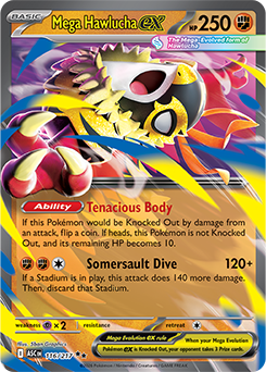 Double rare Pokémon card Mega Hawlucha ex 116/217 from Ascended Heroes expansion