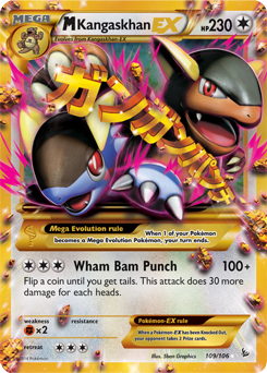 Secret Pokémon EX Pokémon card Mega Kangaskhan EX 109/106 from Flashfire expansion
