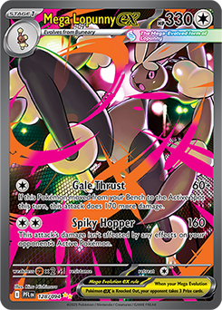 Special illustration rare Pokémon card Mega Lopunny ex 128/94 from Phantasmal Flames expansion