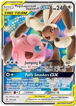 Mega Lopunny Jigglypuff GX 165/236 Pokémon card from Cosmic Eclipse for sale at best price