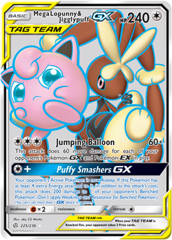 Mega Lopunny Jigglypuff GX 225/236 Pokémon card from Cosmic Eclipse for sale at best price