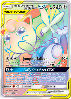 Mega Lopunny Jigglypuff GX 261/236 Pokémon card from Cosmic Eclipse for sale at best price