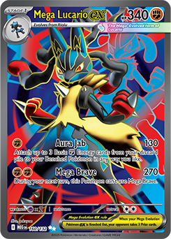 Ultra rare Pokémon card Mega Lucario ex 160/132 from Mega Evolution expansion
