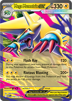 Double rare Pokémon card Mega Manectric ex 50/132 from Mega Evolution expansion