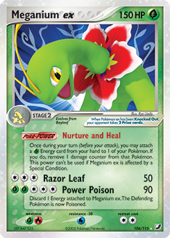 Carte Pokémon Meganium ex 106/115 de la série Ex Forces Cachées en vente au meilleur prix