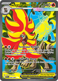 Carte Pokémon Ultra rare Méga Némélios ex 99/86 de la série Chaos Ascendant