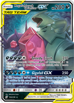 Pokémon GX Pokémon card Mega Sableye Tyranitar GX 126/236 from Unified Minds expansion